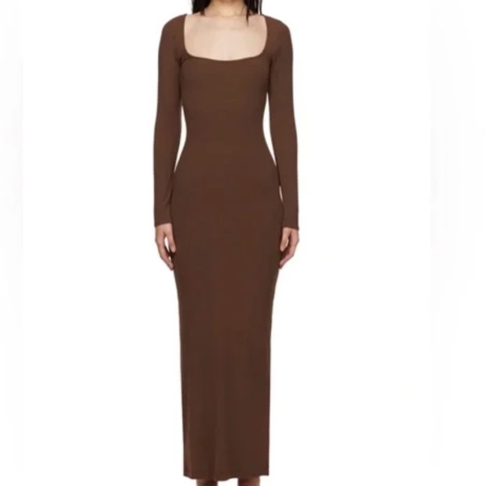 SKIMS Brown Long Sleeve Dress